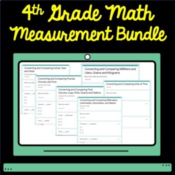 Preview of 4th Grade Math Measurement Google Form Assessment Bundle