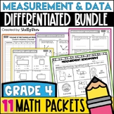 4th Grade Math Measurement Conversions and Data Worksheets Bundle