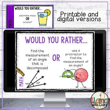 Geometry Would You Rather Questions Free by Llama with Class