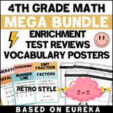 4th Grade Math Mega Bundle-Enrichment,Retro Vocab Posters,