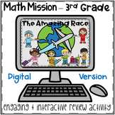 3rd Grade Math Amazing Race Digital Escape Room- End of th