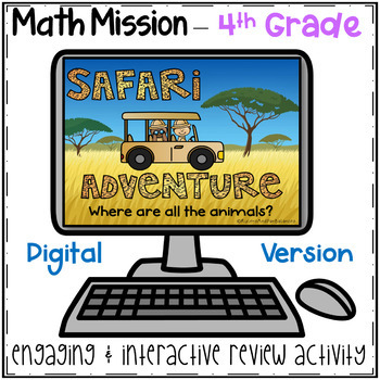 Preview of 4th Grade Math Digital Escape Room-End of Year Review Mystery Distance Learning