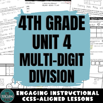 Preview of 4th Grade Math Multi-Digit Division Curriculum Unit CCSS