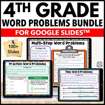 Preview of 4th Grade Math Multi Step Word Problems - Math Review Slides for Test Prep