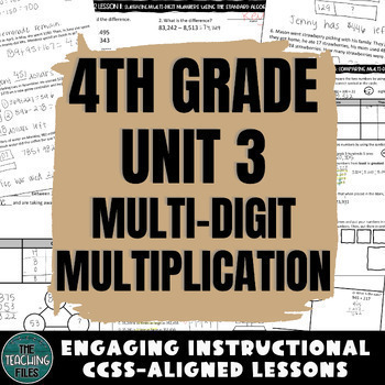 Preview of 4th Grade Math Multiplication Curriculum Unit CCSS
