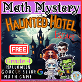 4th Grade Math Mystery, Halloween Math, Google slide game FREE
