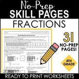 4.NF.1, 4.NF.2, 4.NF.3, 4.NF.4, 4th Grade Math Practice Sh