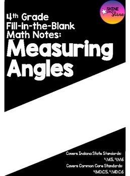 Preview of 4th Grade Math Notes: Measuring Angles (PDF)