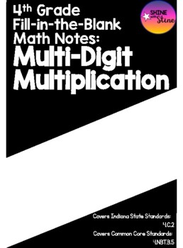 Preview of 4th Grade Math Notes: Multiplication Properties, Factors, and Multiples (PDF)