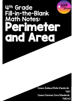 Preview of 4th Grade Math Notes: Perimeter and Area of Rectangles and L-Shapes (PDF)