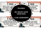 4th Grade Math Objectives - I Can Statements
