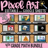 4th Grade Math Pixel Art Yearlong Practice on Google Sheet