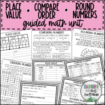 Preview of Place Value, Compare & Order, and Rounding Packet | 4th Grade Math Notes