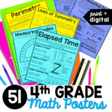 4th Grade Math Posters and Anchor Charts for Journals