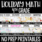 4th Grade Math Worksheets | Holiday and Seasonal Math for 