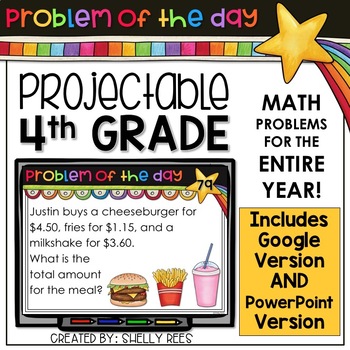 Preview of 4th Grade Math Problem of the Day | Google Version Included!
