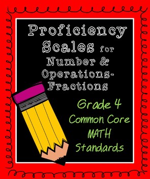 Preview of 4th Grade Math Proficiency Grading Scales- Number & Operations-Fractions