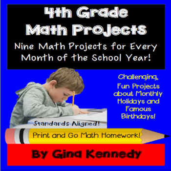 Preview of 4th Grade Math Projects For Every Month, Challenging and Fun, Distance Learning