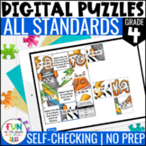 4th Grade Math Puzzles - ALL Standards Bundle {84 Puzzles!}