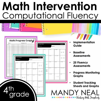 Preview of 4th Grade Math RTI Computational Fluency Progress Monitoring