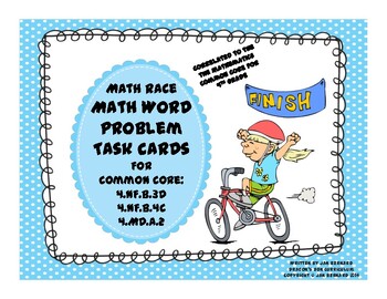 Preview of 4th Grade Math Race. Math Word Problem Task Cards