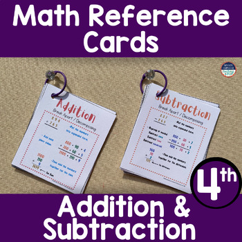 Preview of 4th Grade Math Reference Cards Addition & Subtraction Concepts in Action