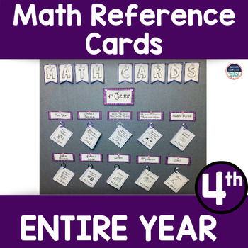 Preview of 4th Grade Math Reference Cards All Math Standards-ENTIRE YEAR Concepts in Action