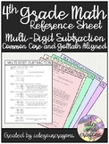 4th Grade Math Reference Sheet (Multi-Digit Subtraction)
