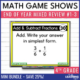 4th Grade Math Spiral Review #1-3 Game Shows | End of Year