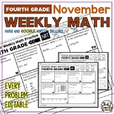 4th Grade Math Review | 4th Grade Math Homework for November
