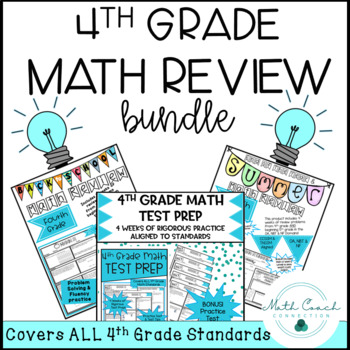 Preview of 4th Grade Math Cumulative Review BUNDLE | Fourth Grade Math Yearlong Practice