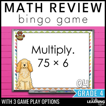 Preview of 4th Grade Math Spiral Review Bingo Game | End of Year Test Prep Activity