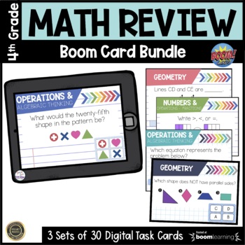 Preview of 4th Grade Math Review | Boom Cards Bundle