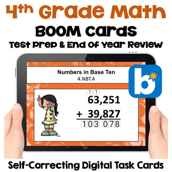 Preview of End of Year Review - 4th Grade Math Boom Cards Digital Resource