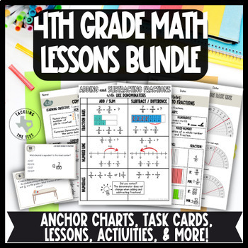 4th Grade Math Review Bundle: Guided Notes, Task Cards, Activities ...