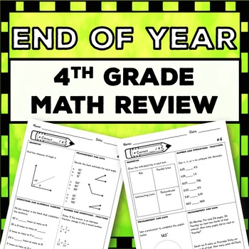 Preview of 4th Grade End of Year Math Review: Covers Entire Year {More than 124 problems}