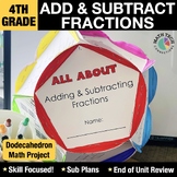 4th Grade Math Review Craft Add & Subtract Fractions with 