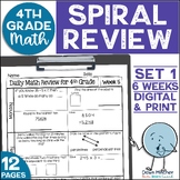 4th Grade Daily Math Spiral: Review, Warm-Ups, Morning Wor