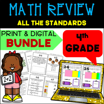 Preview of 4th Grade Math Review | End of Year | Digital & Print