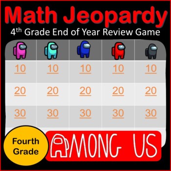 Preview of 4th Grade Jeopardy Review Game | Math Review Game | No Prep Math Activities