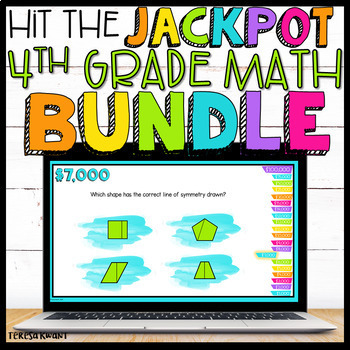 Preview of 4th Grade Math Review Game Show Bundle Google Slides & PowerPoint