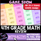4th Grade Math Review Game Show - Digital Test Prep or End