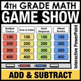 4th Grade Math Review Game Show PowerPoint Addition & Subt