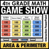 4th Grade Math Review Game Show PowerPoint Area & Perimete