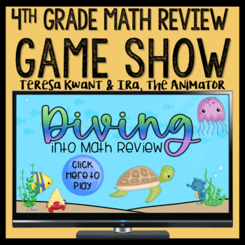 Preview of 4th Grade Math Review Game for Test Prep | Editable Jeopardy Activity