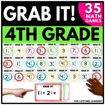 Preview of 4th Grade Math Games Bundle | Fourth Grade Grab It Math Centers FLASHSALE
