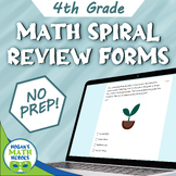 4th Grade Math Spiral Review Google Forms