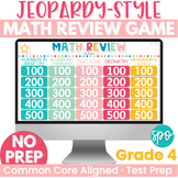 4th Grade Math Review Jeopardy Game - NO PREP Fourth Grade