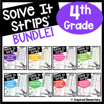 Preview of 4th Grade Math Centers Math Review Spiral Review Solve It Strips®