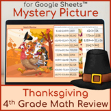 4th Grade Math Review | Mystery Picture Thanksgiving Cats
